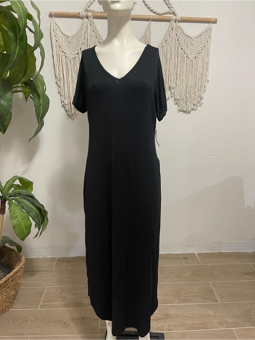 Classic V-Neck Black Women’s Dress